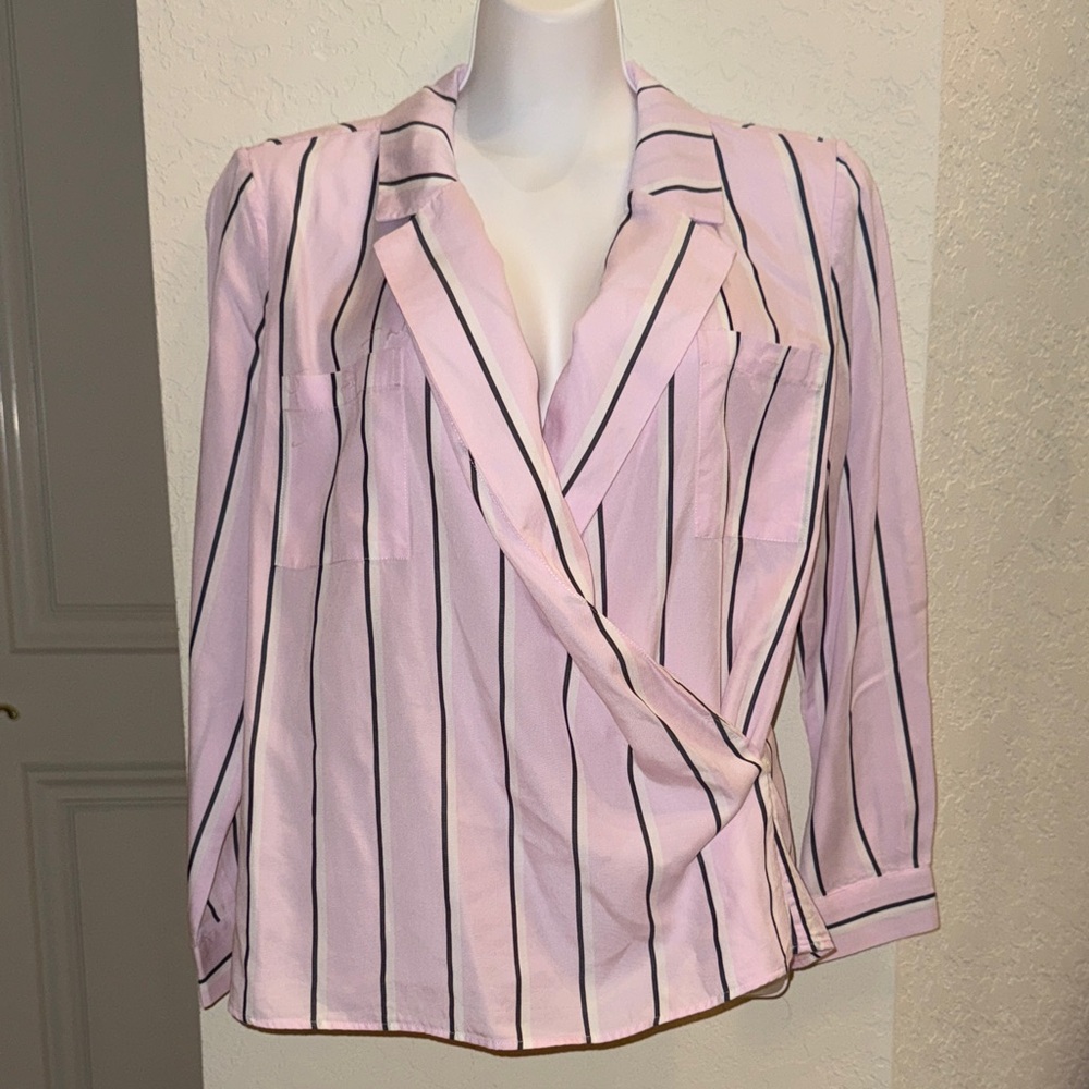 Habitual Light Purple Blouse with Black Stripes